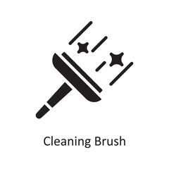 Cleaning Brush Vector Solid Icon Design illustration. Housekeeping Symbol on White background EPS 10 File