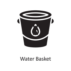 Water Basket Vector Solid Icon Design illustration. Housekeeping Symbol on White background EPS 10 File
