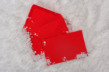 Christmas red envelope letter sheet snow