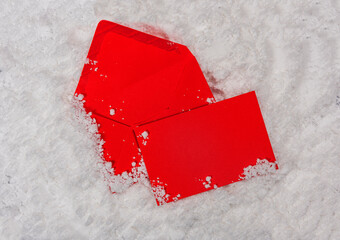 Christmas red envelope letter sheet snow