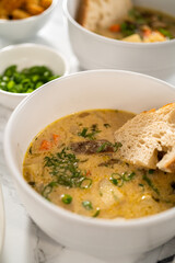 Creamy wild mushroom soup