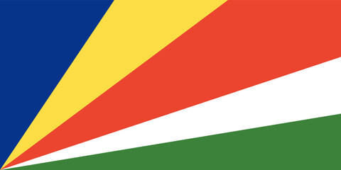 Seychelles flag. Official colors and proportions. - obrazy, fototapety, plakaty