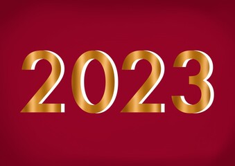 New Year's card. The number 2023