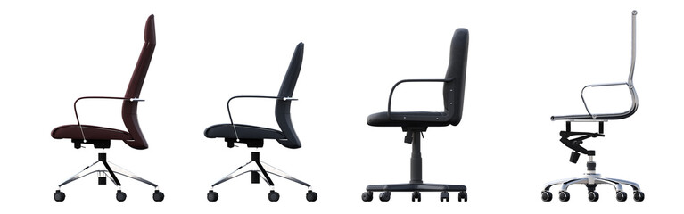 office chair isolated on white background, interior furniture, 3D illustration, cg render