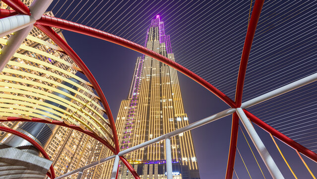 Night view to the Saigon icon, the landmark 81.
Ho Chi Minh City, Vietnam - November 08, 2022: Landmark 81, a building in Saigon. Landmark 81 among other high-rise buildings of Vinhomes Central Park u