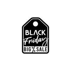 Black Friday Logo, Discount Sale Promo Sticker Label