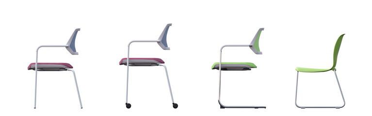 office chair isolate on a transparent background, interior furniture, 3D illustration, cg render