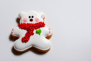 Christmas cookies isolated  on a white plate