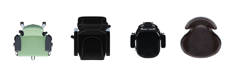 Naklejka premium office chair isolate on a transparent background, interior furniture, 3D illustration, cg render