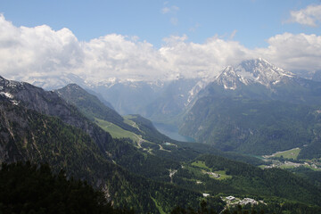 Plakat Panorama opening from Kehlstain mountain, the Bavarian Alps, Germany 