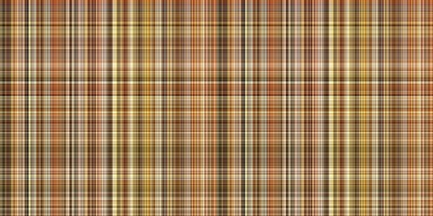 Woodland brown tartan seamless border textile. Tonal autumnal forest plaid with organic texture. banner of orange stripe for rough washi tape.