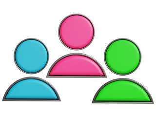 set of people contact symbol icon 3d render design