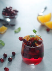 Winter cranberry and orange drink