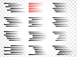 Speed Lines in arrow Form . Vector Illustration .Technology  Logo . Design element . Abstract Geometric shape . 