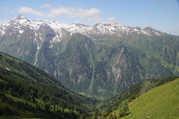 The view from Imbachhorn mountain to Zell am See valley, Austria	