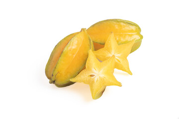 Carambola yellow on a white background