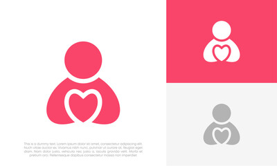 mother care logo design vector