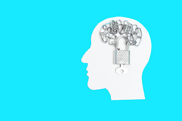 Creative mind unlocking concept background