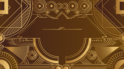 Art deco background. Gold Invitation card design vector. Abstract geometry frame and pattern background. Use for wedding invitation, cover, VIP card, print, poster and wallpaper. Vector illustration.