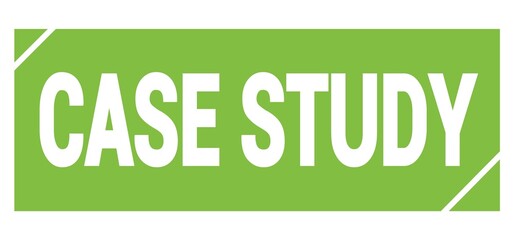 CASE STUDY text written on green stamp sign.