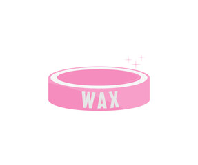 Wax for depilation. Sugar paste or wax honey in a plastic jar logo design. Sugaring. Depilation and beauty concept. Waxing vector design and illustration.
