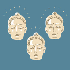 Vector Illustration, Calm Peaceful Face, Buddhism - 548265900