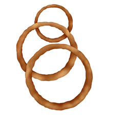 Onion rings on transparent background 