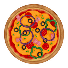 Pizza on transparent background 