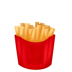 French fries illustration on transparent background 
