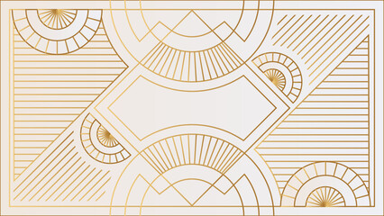 Gold and Luxury Invitation card design vector. Abstract geometry frame and Art deco pattern background. Use for wedding invitation, cover, VIP card, print, poster and wallpaper. Vector illustration.