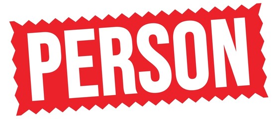 PERSON text written on red stamp sign.