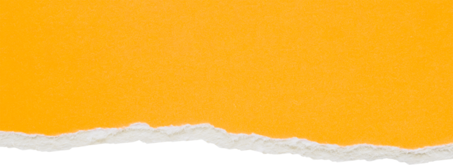 Yellow ripped paper torn edges strips isolated on white background