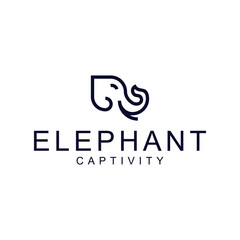 elephant head logo design premium