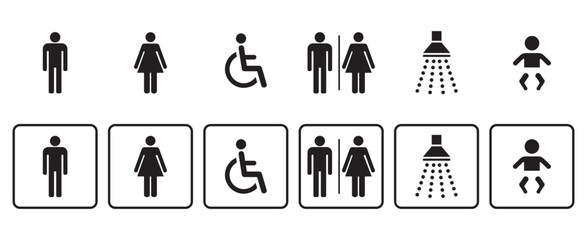 WC Symbole , Sanitary ,sanitar,piktogram,Icon Design Flat Icons - obrazy, fototapety, plakaty