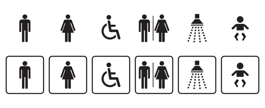 WC Symbole , Sanitary ,sanitar,piktogram,Icon Design Flat Icons