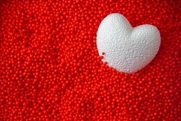 red heart on a fabric