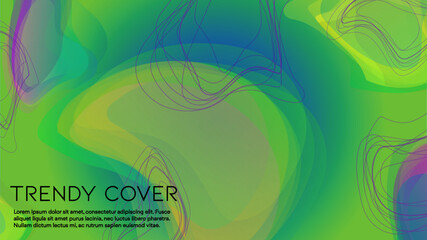 Abstract Futuristic Vector Background with Liquid  Shapes and Lines. Modern Colorful Gradient Wallpaper. Trendy Digital Design for Your Poster, Banner, Template, Web Page.