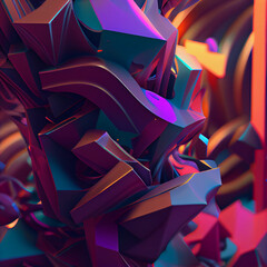 Abstract Geometric 3D Shapes for Decorating and Creating