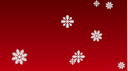 Christmas  Vector Background with Falling Snowflakes. Isolated on Red Background. Realistic Snow Sparkle Pattern. Snowfall Overlay Print. Winter Sky. Papercut Snowflakes.