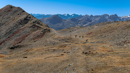 Alpine view as seen from the trail back to Col de Granon from Col de l'Ouli, Hautes-Alpes, France
