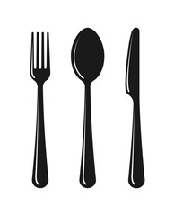 Cutlery icon. Fork Spoon Knife.