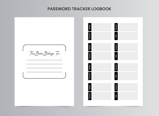 Password Tracker Log Book Template