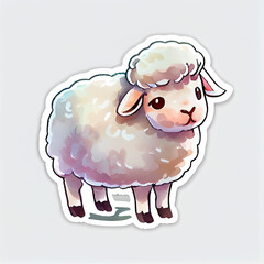 Obraz premium Horizontal shot of a cute sheep logo 3d illustrated