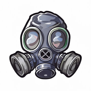 Horizontal shot of a cute gas mask logo 3d illustrated