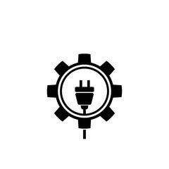  Gear and electric plug icon.