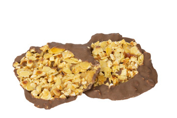 biscuits florentin en gros plan isolés sur un fond blanc
