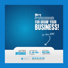 Business Live Webinar Social Media post template
