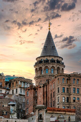 Istanbul Galata Tower at Sunset