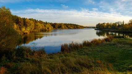 autumn landscape with lake