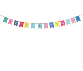 Birthday decoration, happy birthday flags